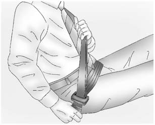 5. To make the lap part tight, pull up on the shoulder belt.