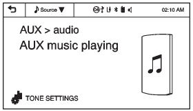 Connect the auxiliary device to the AUX input terminal. Play will begin when