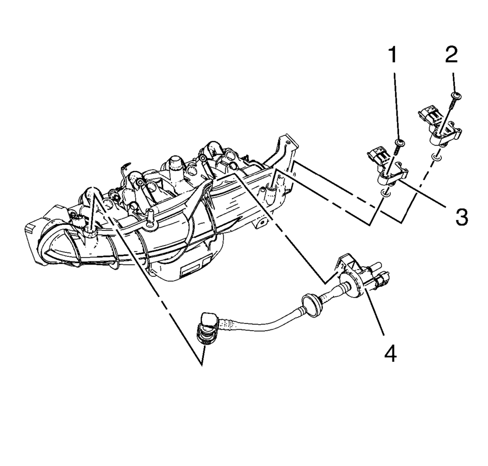 Install the evaporative emission canister purge solenoid valve (3).