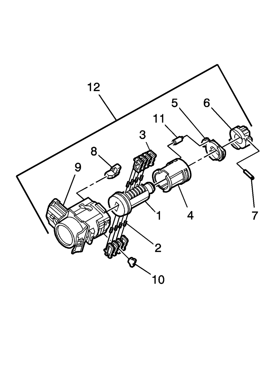 The door lock cylinder uses 8 of the 8 cut positions. The tumbler positions are
